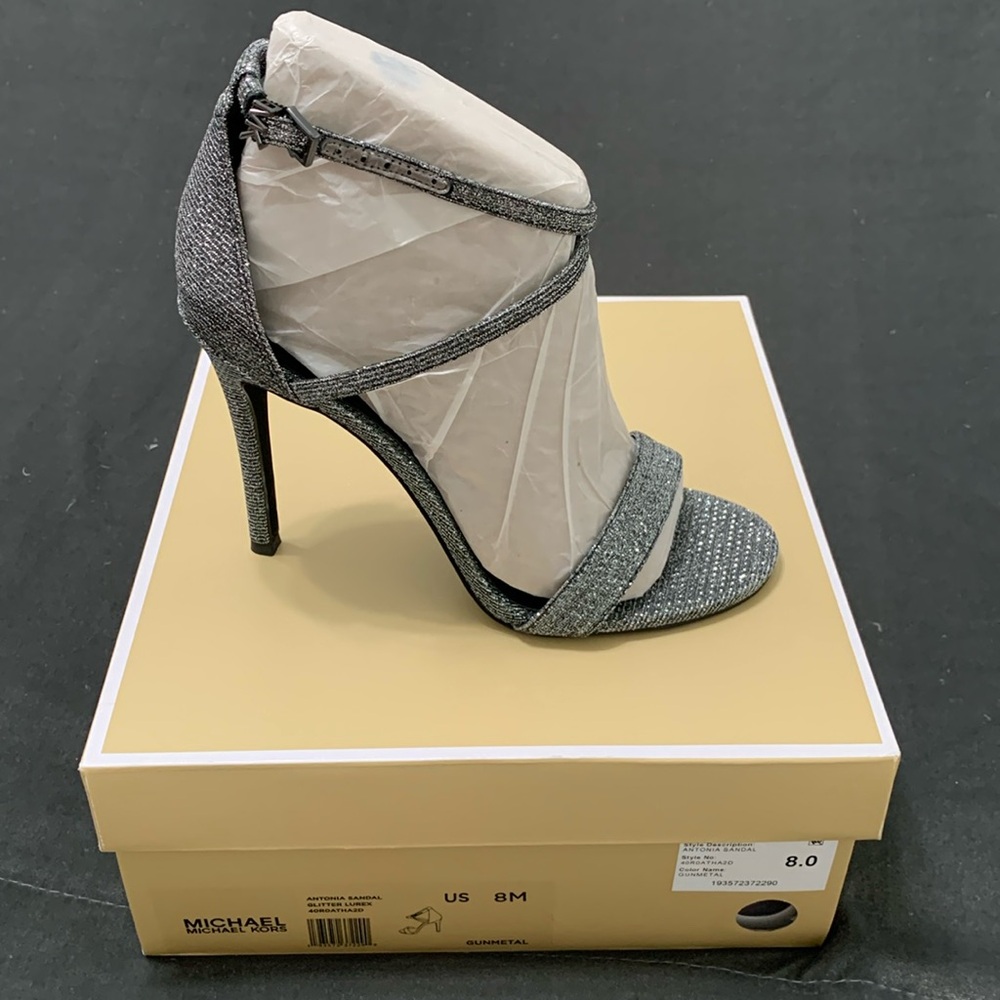 Michael Kors Antonia sandal Glitter Lurex - Gunmetel color